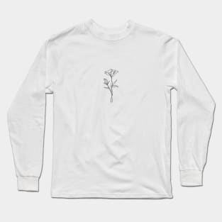 Wildflower Line Art | Floral Botanical Minimalist Lineart Long Sleeve T-Shirt